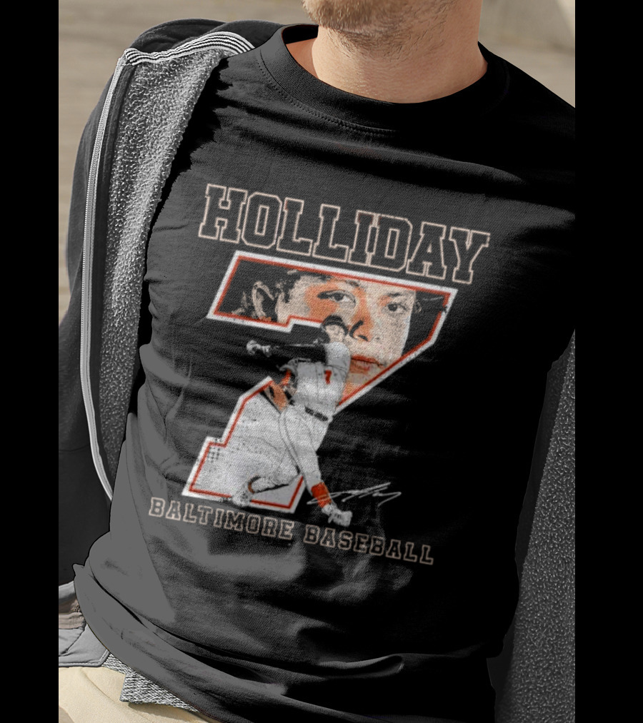 Holliday Number 7 Baltimore Baseball Signature T-Shirt