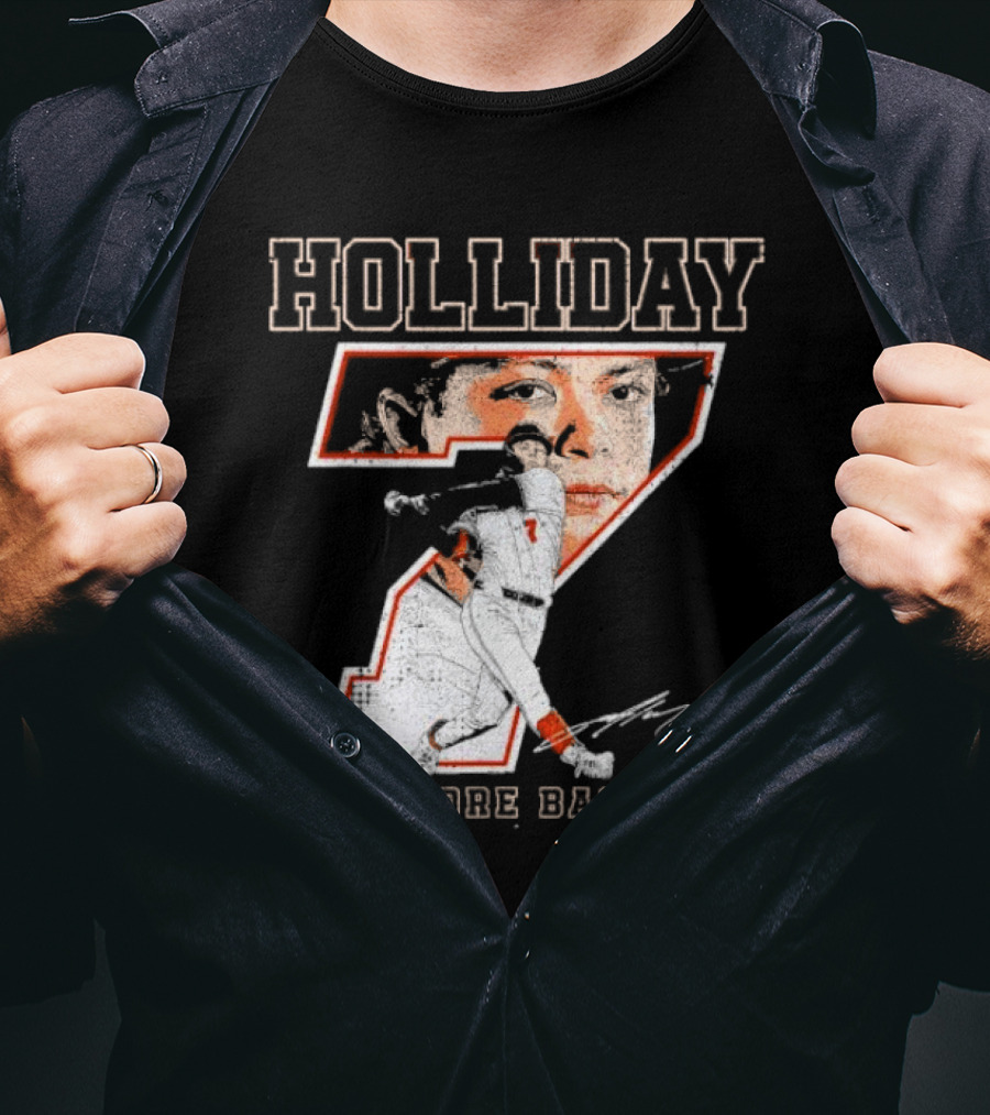Holliday Number 7 Baltimore Baseball Signature T-Shirt