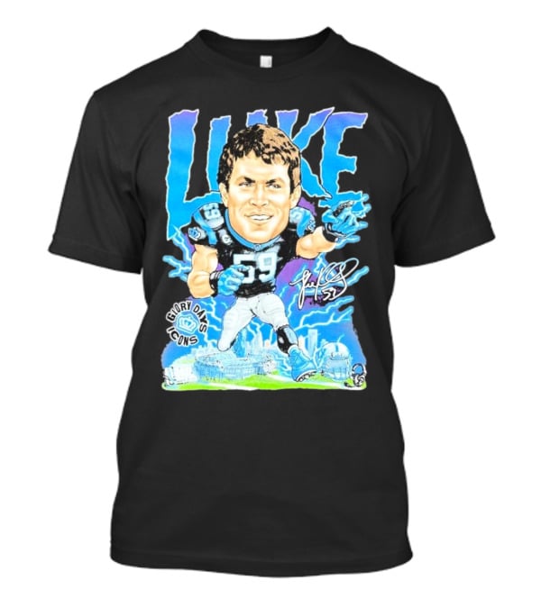 Luke Kuechly Carolina Panthers 59 Glory Days Icons Caricature T-Shirt