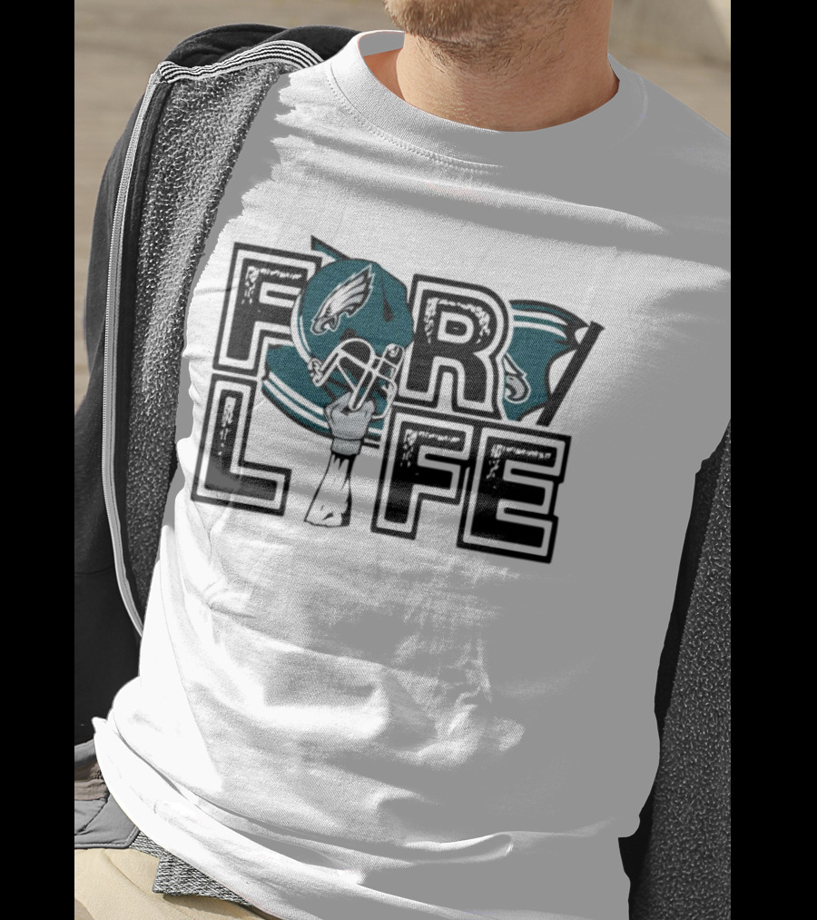 Philadelphia Eagles Helmet Wings For Life NFL T-Shirt
