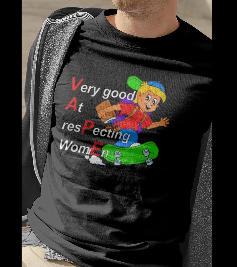 VAPE Very Good At Respecting Women Skateboarding Boy T-Shirt