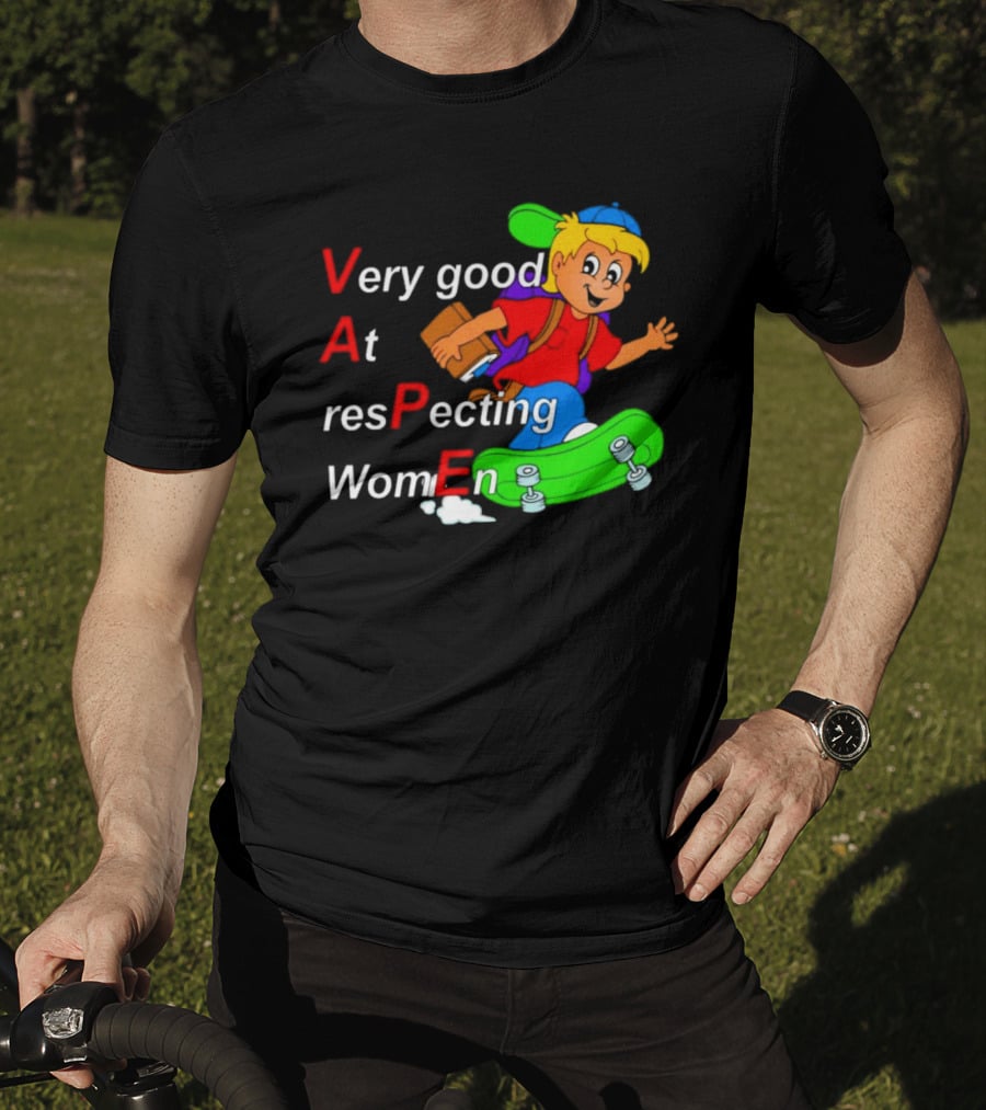 VAPE Very Good At Respecting Women Skateboarding Boy T-Shirt