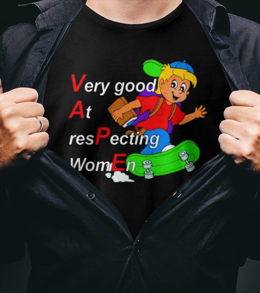 VAPE Very Good At Respecting Women Skateboarding Boy T-Shirt