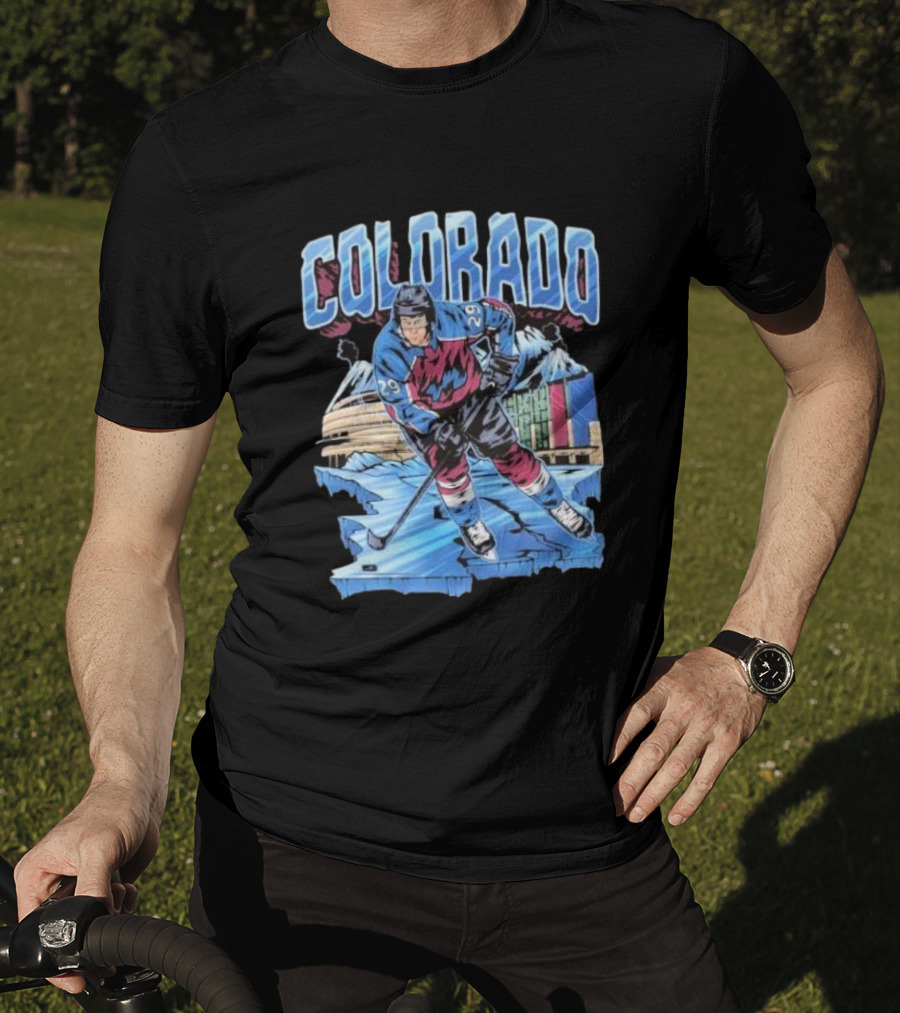 Colorado Avalanche Nathan MacKinnon Hockey 29 Ice Arena Colorado T-Shirt