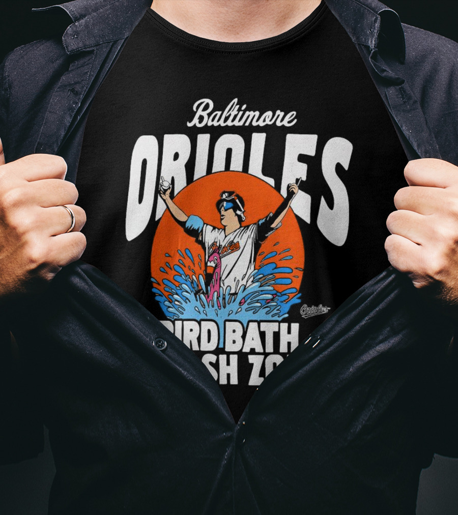 Baltimore Orioles Bird Bath Splash Zone Baseball T-Shirt