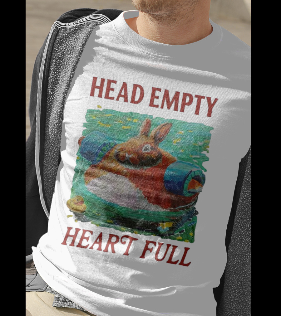 Head Empty Heart Full Bunny Floaties Pool Rubber Duck T-Shirt