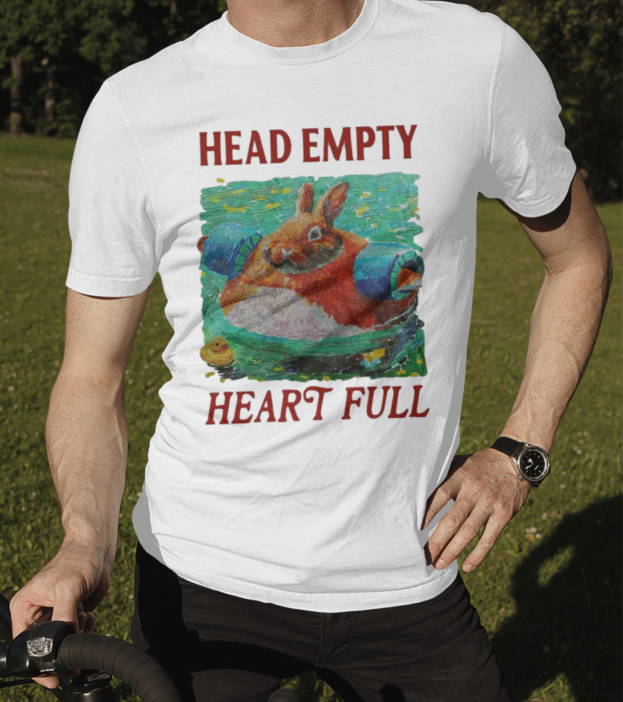 Head Empty Heart Full Bunny Floaties Pool Rubber Duck T-Shirt