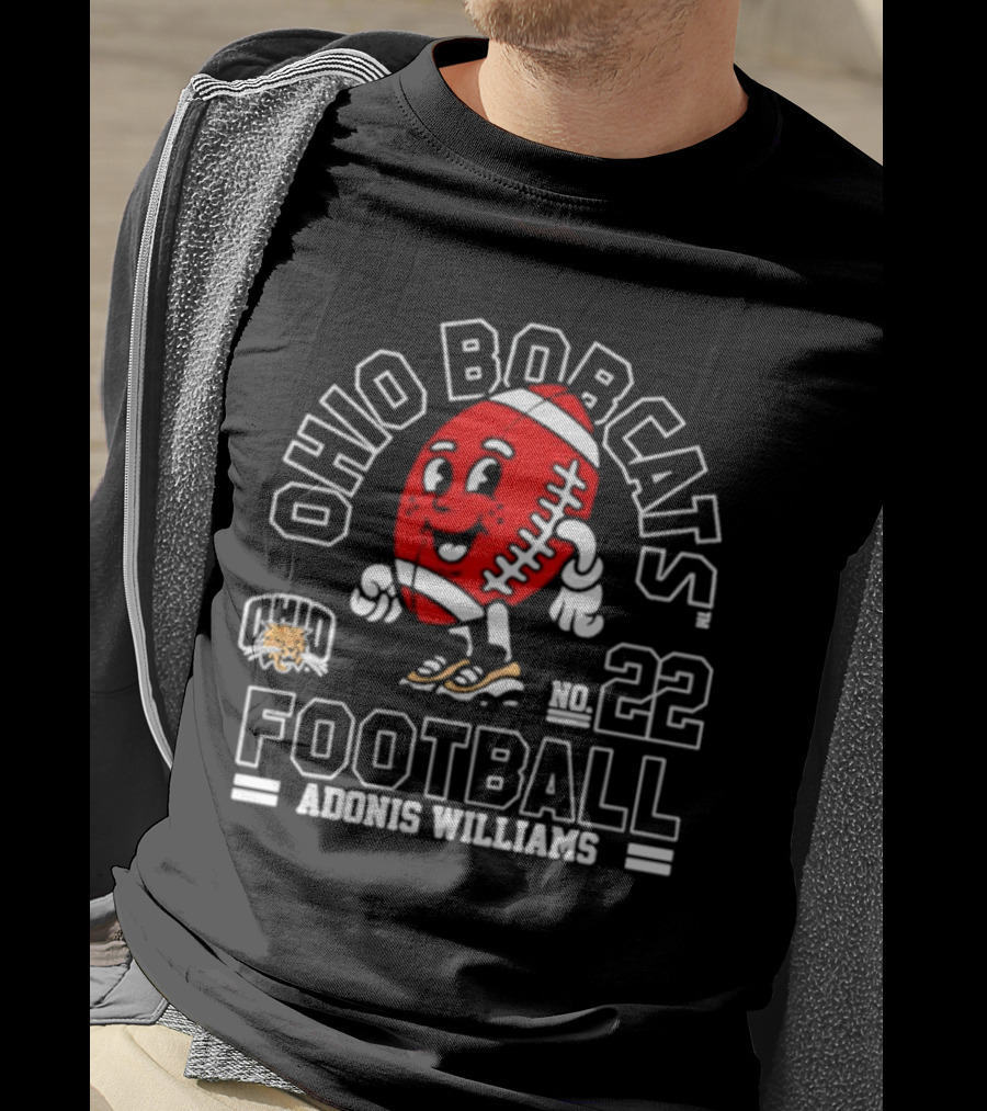 Ohio Bobcats Football No. 22 Adonis Williams T-Shirt