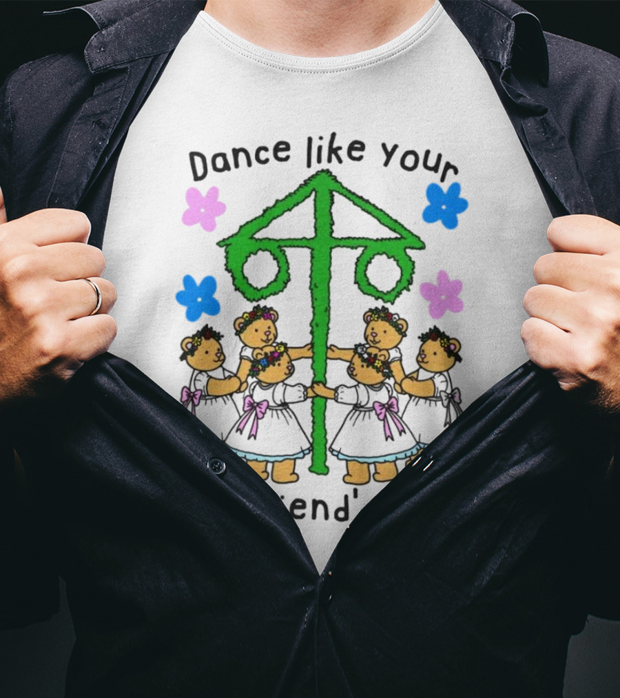 Bear Dance Like Your Boyfriend’s Dead Floral Circle T-Shirt