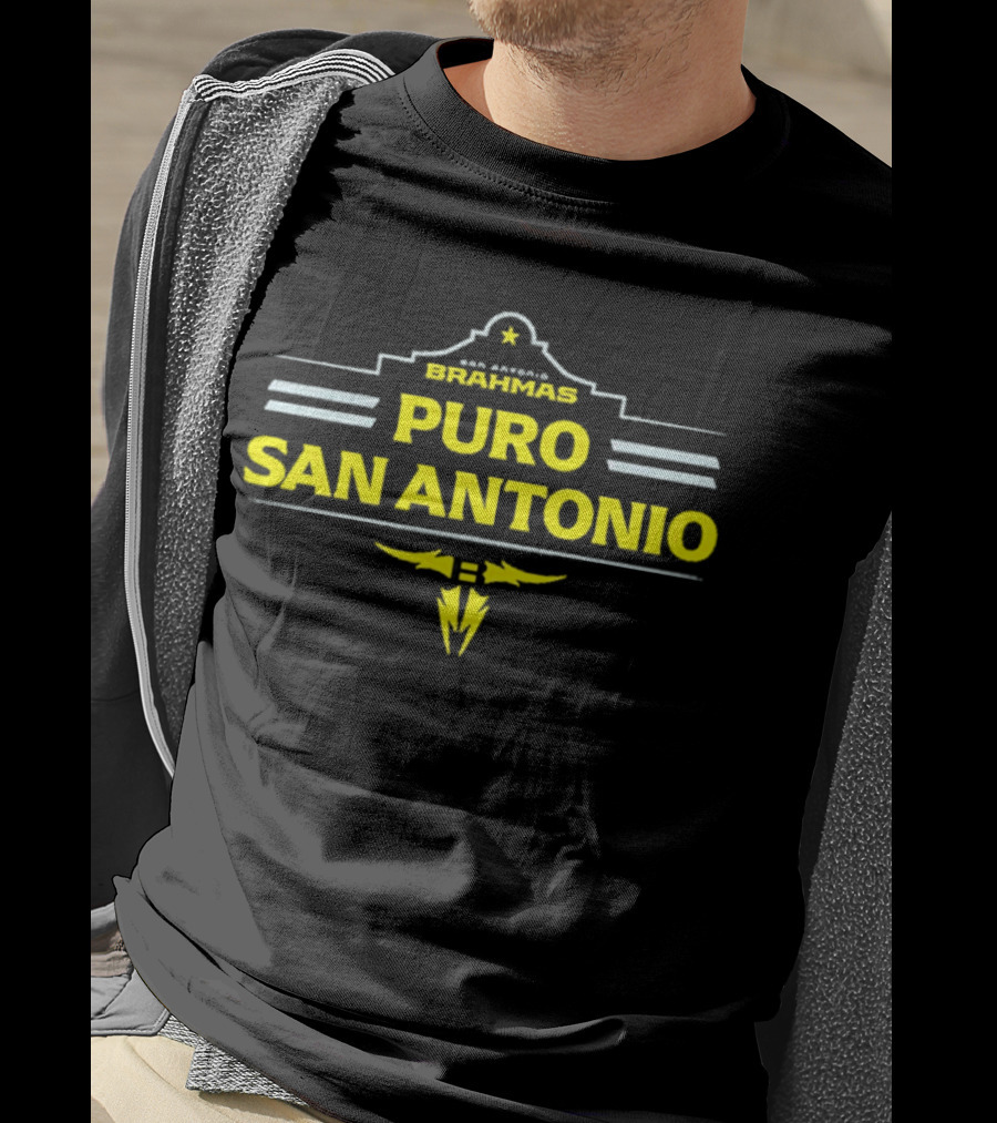 San Antonio Brahmas Puro San Antonio Star And Thunderbolt T-Shirt