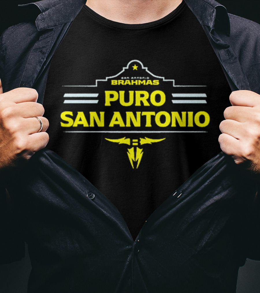 San Antonio Brahmas Puro San Antonio Star And Thunderbolt T-Shirt