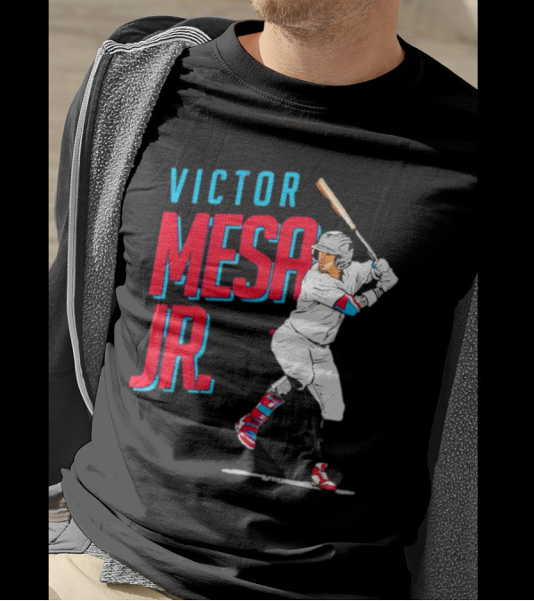 Victor Mesa Jr. Baseball Player With Bat And Colorful Socks T-Shirt