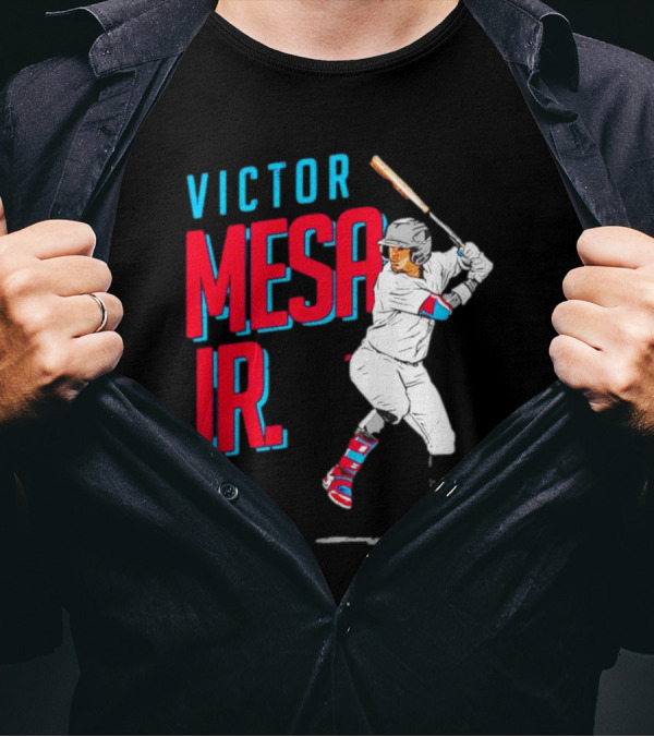 Victor Mesa Jr. Baseball Player With Bat And Colorful Socks T-Shirt