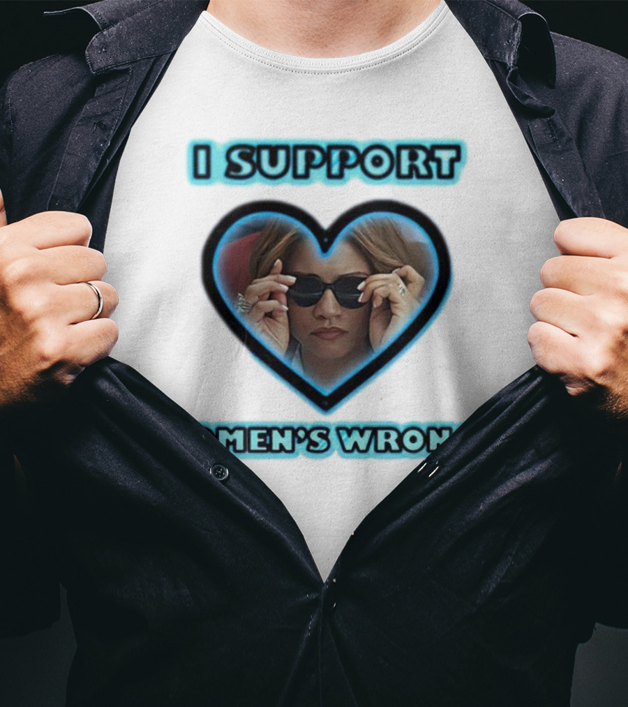 I Support Women’s Wrongs Heart Sunglasses T-Shirt