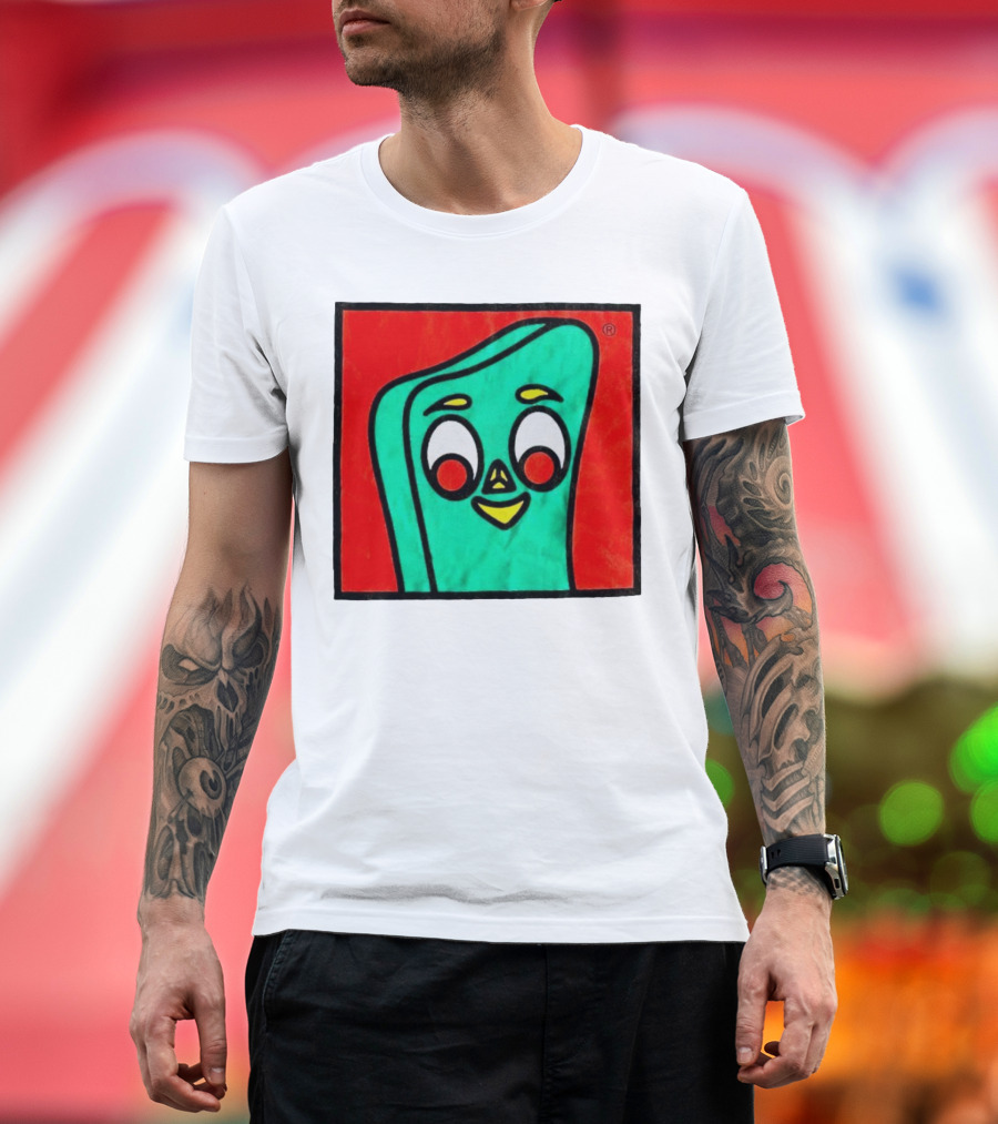 Gumby Square Cartoon Character Face T-Shirt