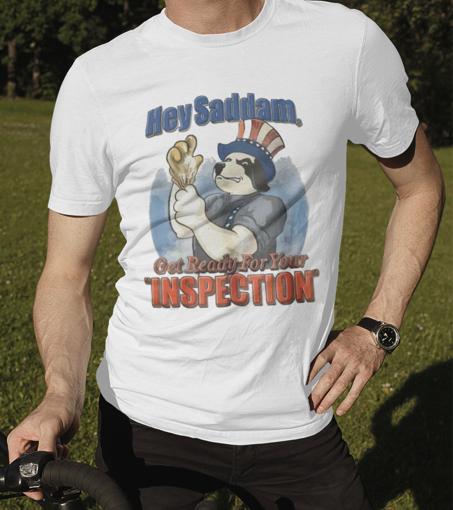 Hey Saddam Get Ready For Your Inspection Uncle Sam Dog Boxer Glove T-Shirt