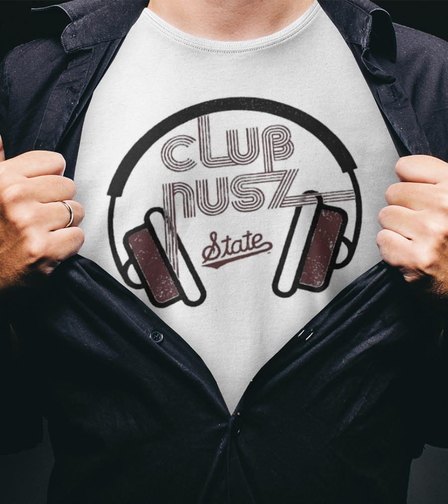 Mississippi State Club Nusz Headphones State T-Shirt