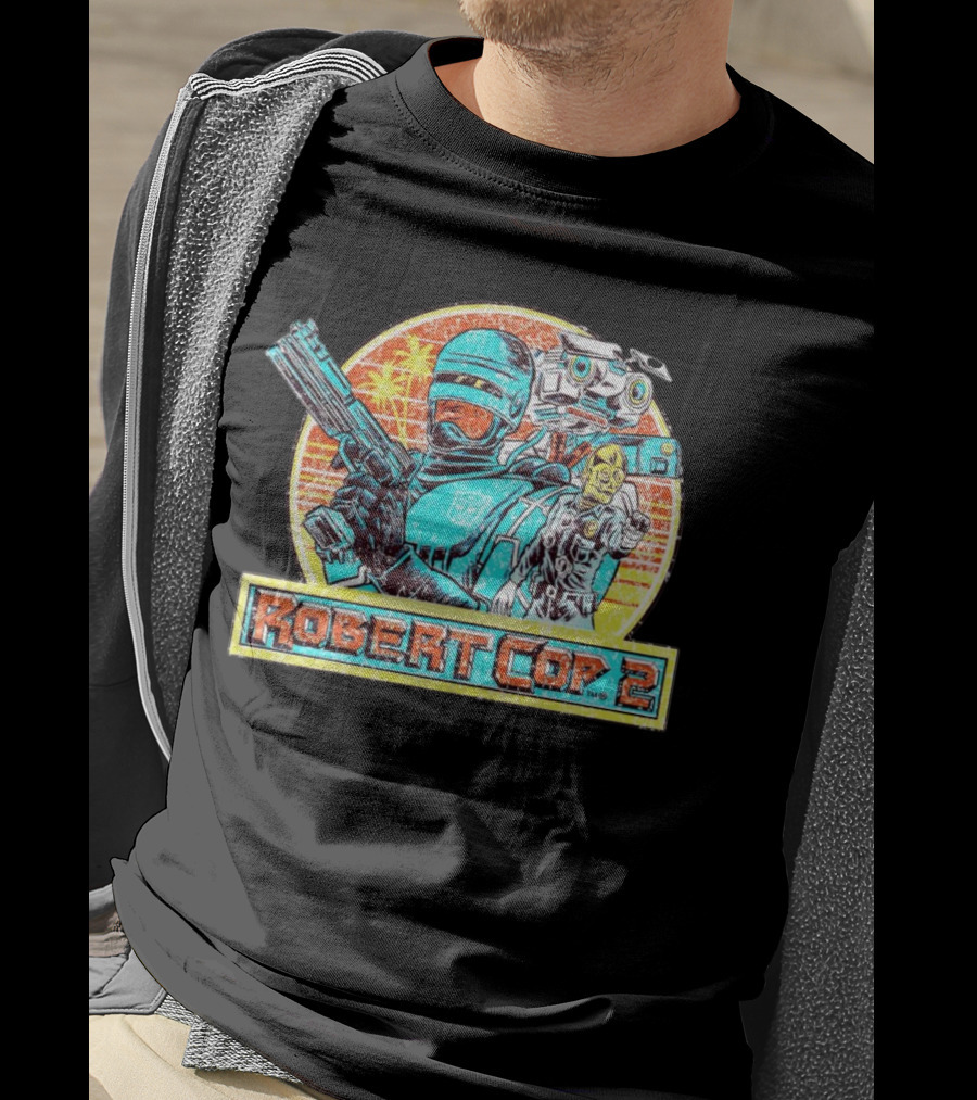 Robert Cop 2 Sci-Fi Retro Robot Mashup T-Shirt