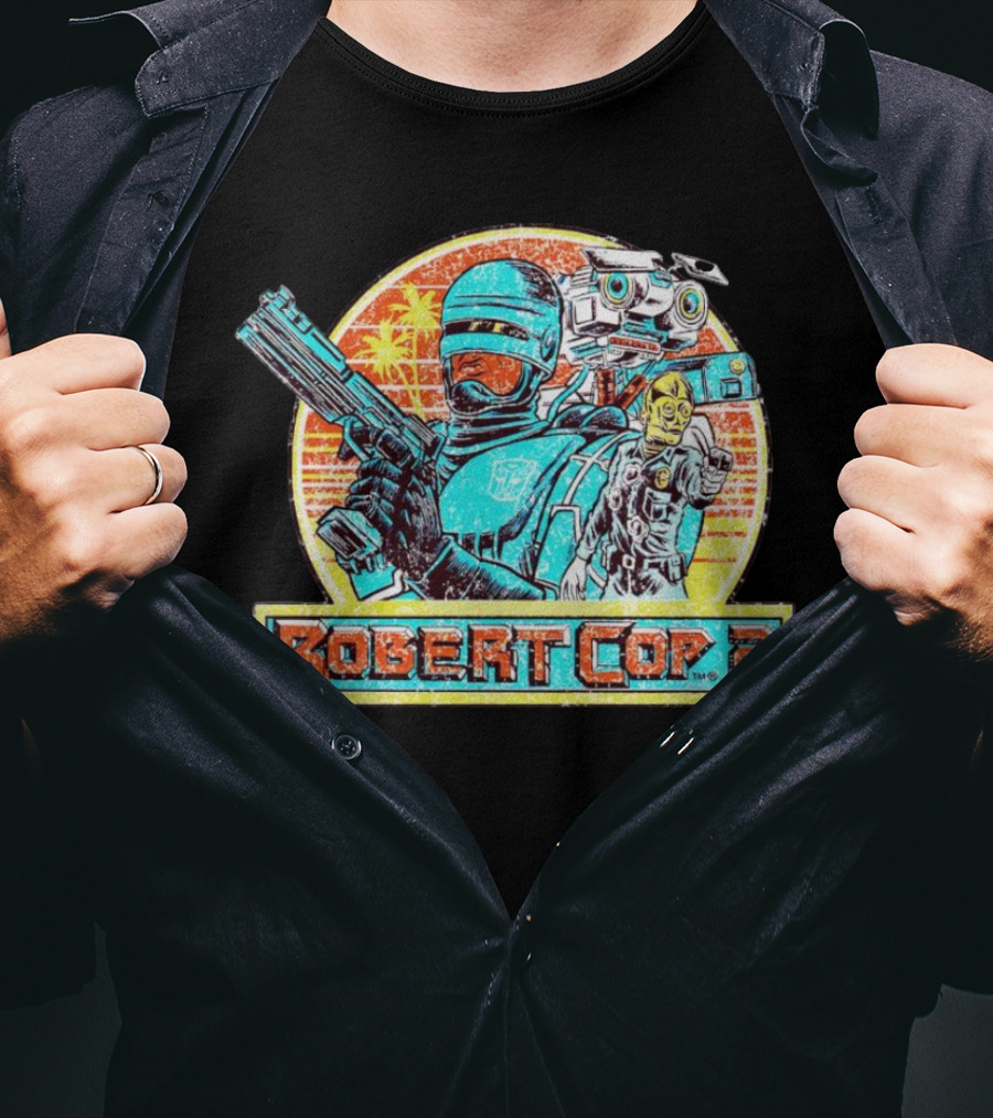 Robert Cop 2 Sci-Fi Retro Robot Mashup T-Shirt