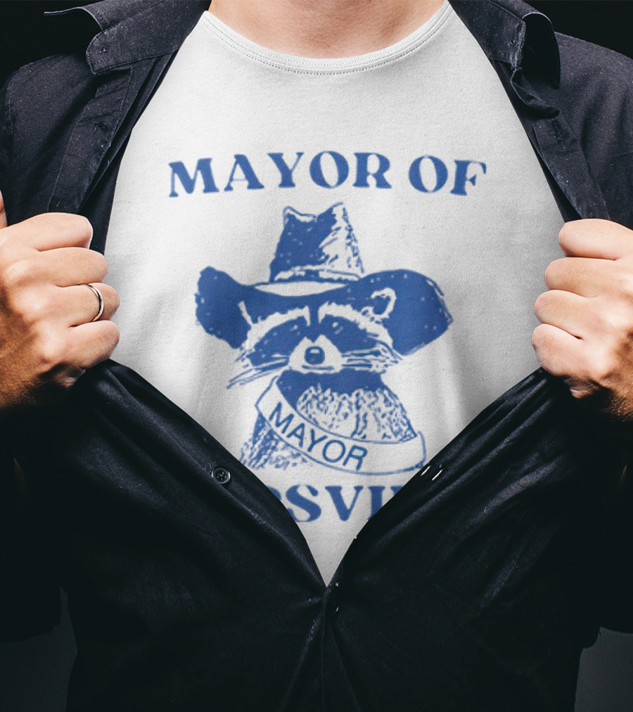Mayor Of Yapsville Raccoon With Hat And Sash T-Shirt