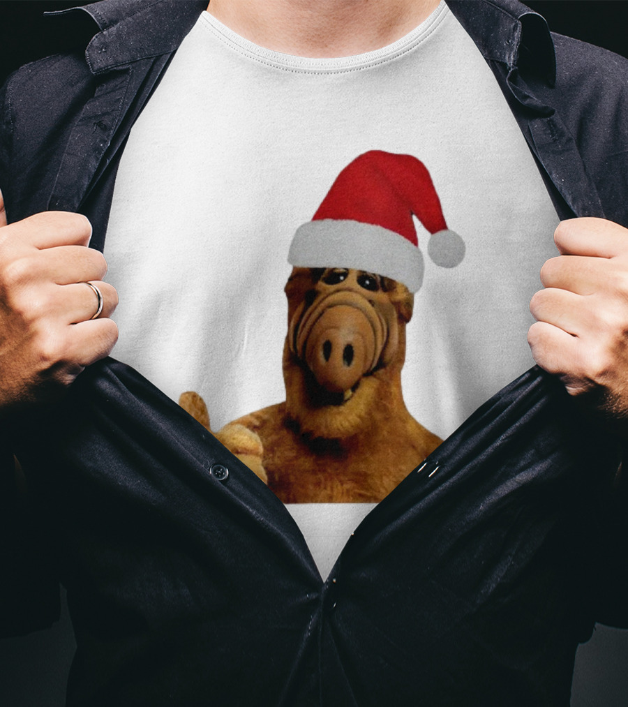 Alf Wearing Santa Hat Christmas Holiday T-Shirt