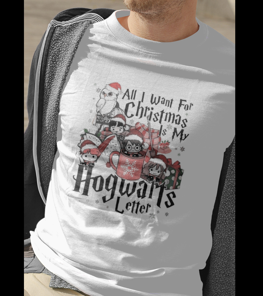 All I Want For Christmas Is My Hogwarts Letter Holiday Characters And Magical Creatures T-Shirt