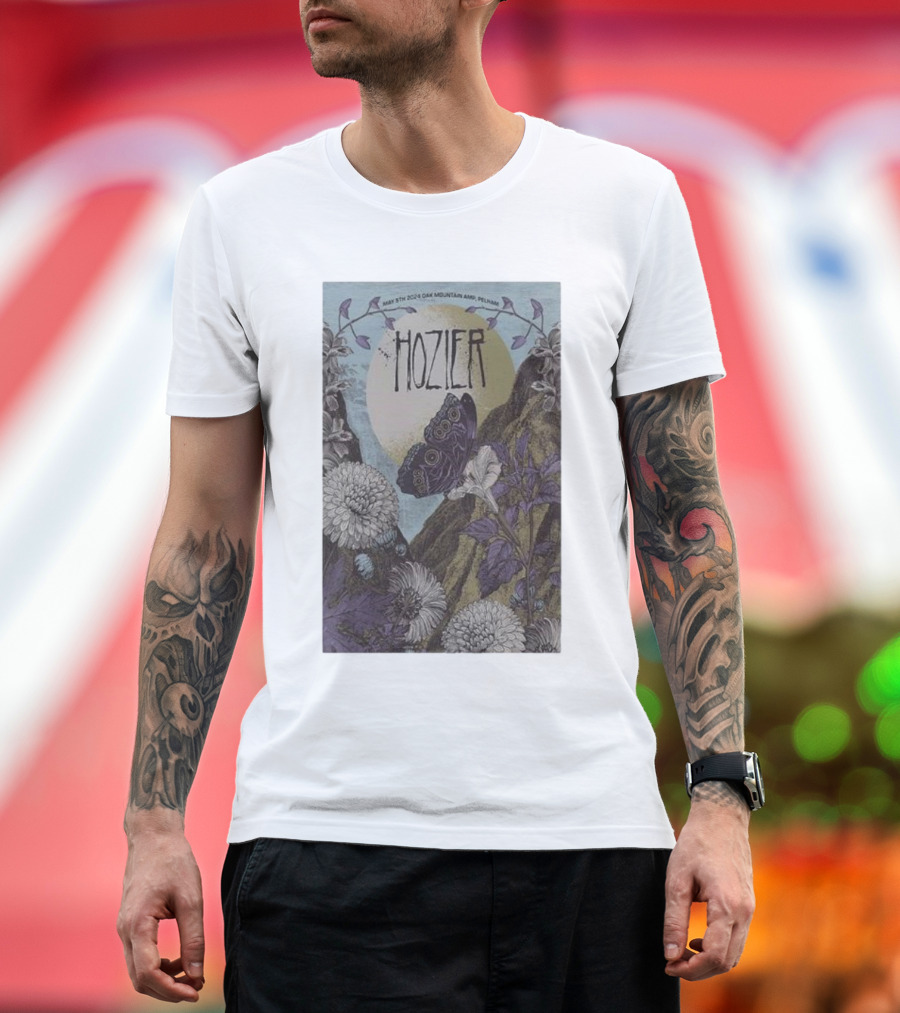 Hozier May 5 2024 OAK Mountain AMP Pelham AL Butterfly and Floral T-Shirt