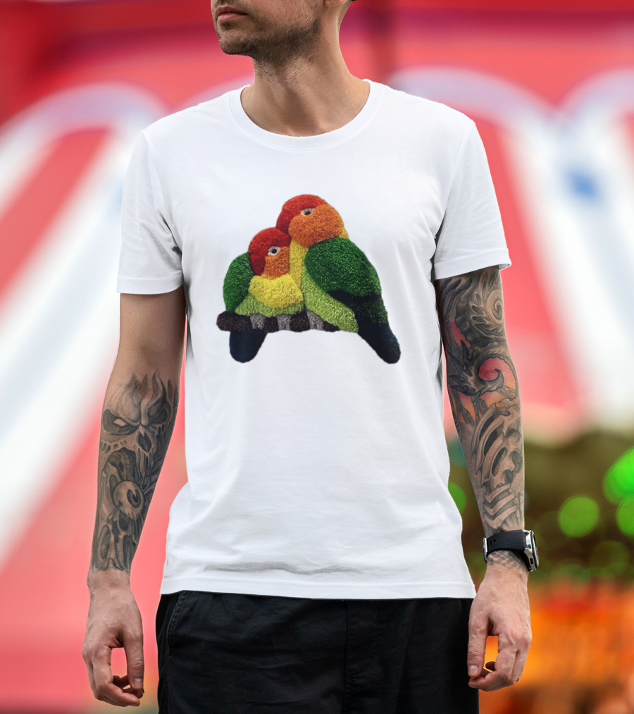 A Pair of Lovely Parrots in Vibrant Cozy Colors T-Shirt