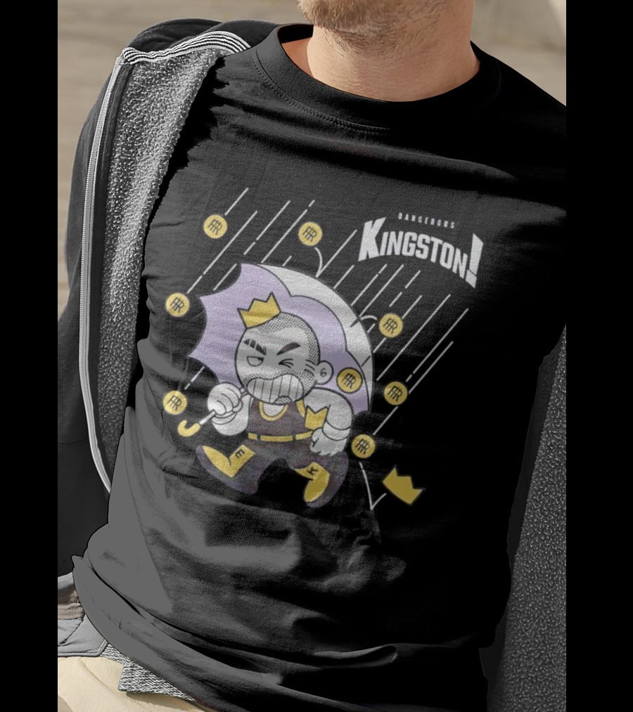 Dangerous Kingston Graphic With Umbrella And Crown Motif T-Shirt