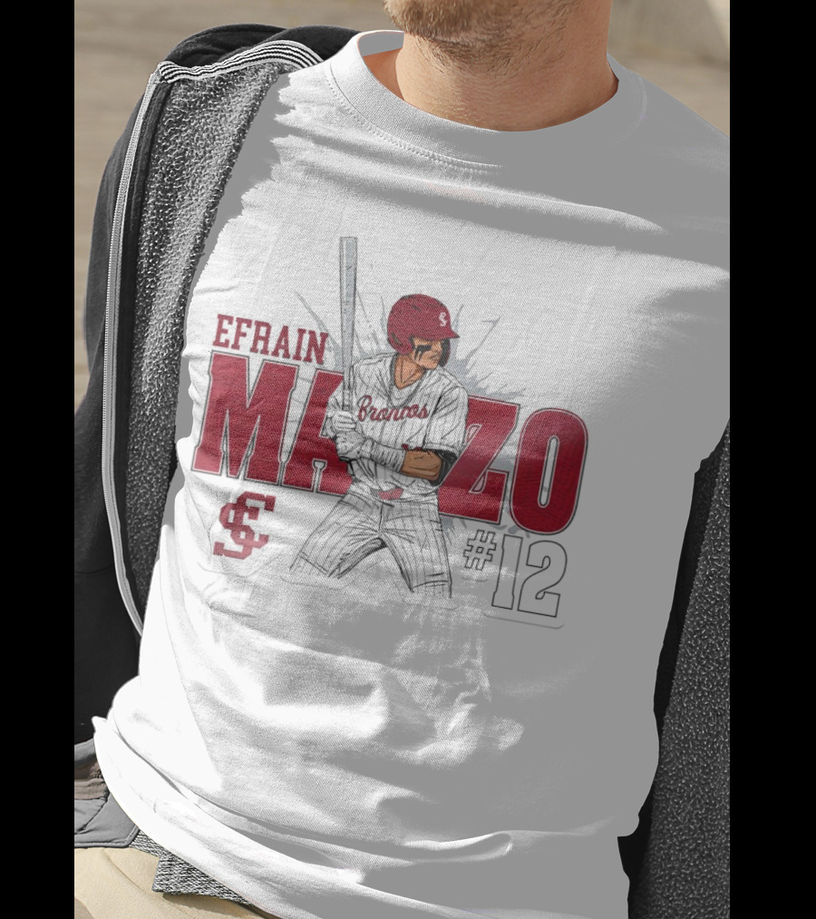 Efrain Manzo SCU Broncos Baseball #12 T-Shirt