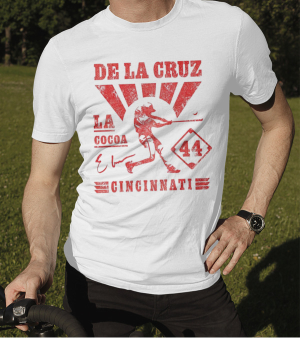 De La Cruz LA Cocoa Cincinnati Reds 44 Signature T-Shirt