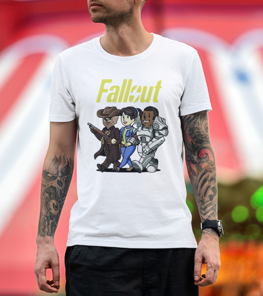 Fallout Cartoon Trio Vault Dweller Adventurers T-Shirt