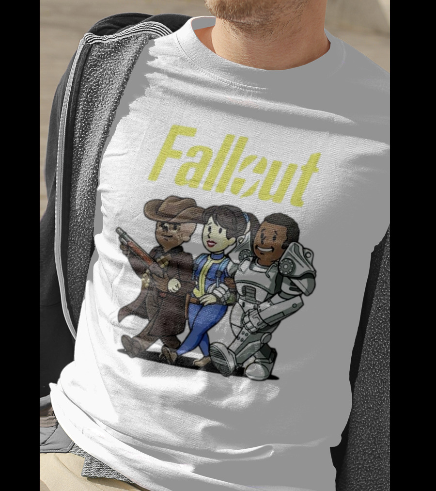 Fallout Cartoon Trio Vault Dweller Adventurers T-Shirt