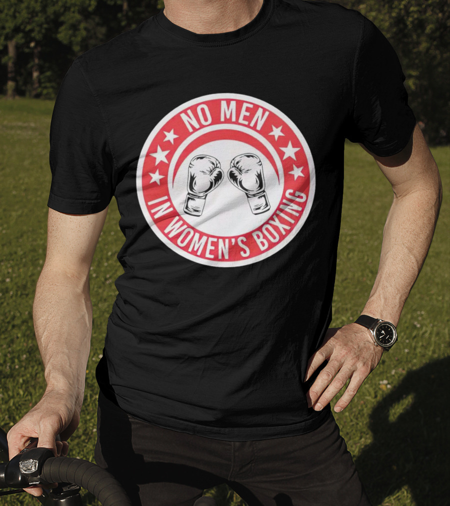 No Men In Women's Boxing Boxing Gloves Red Stars T-Shirt