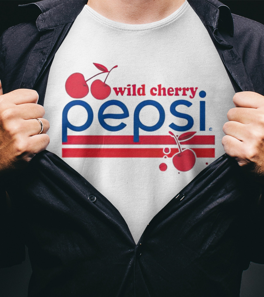 Pepsi Wild Cherry Retro Logo With Cherries T-Shirt