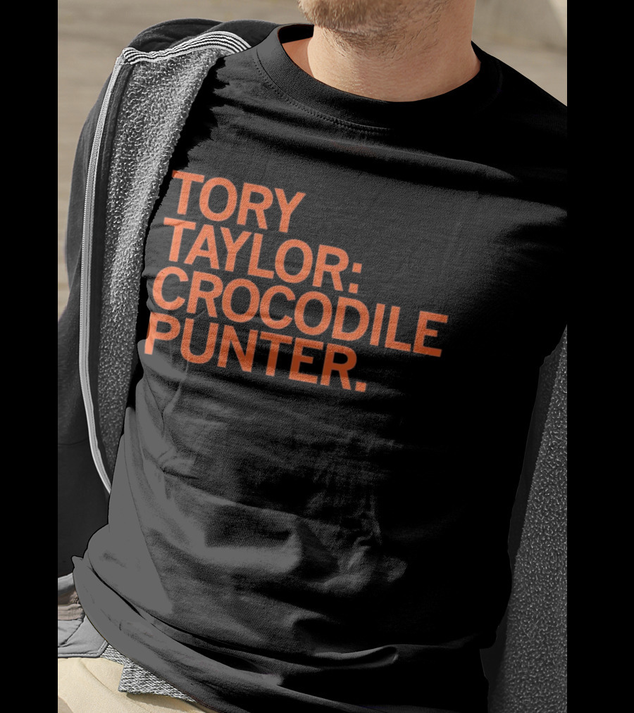 Tory Taylor Crocodile Punter Football Sports Fan Black T-Shirt