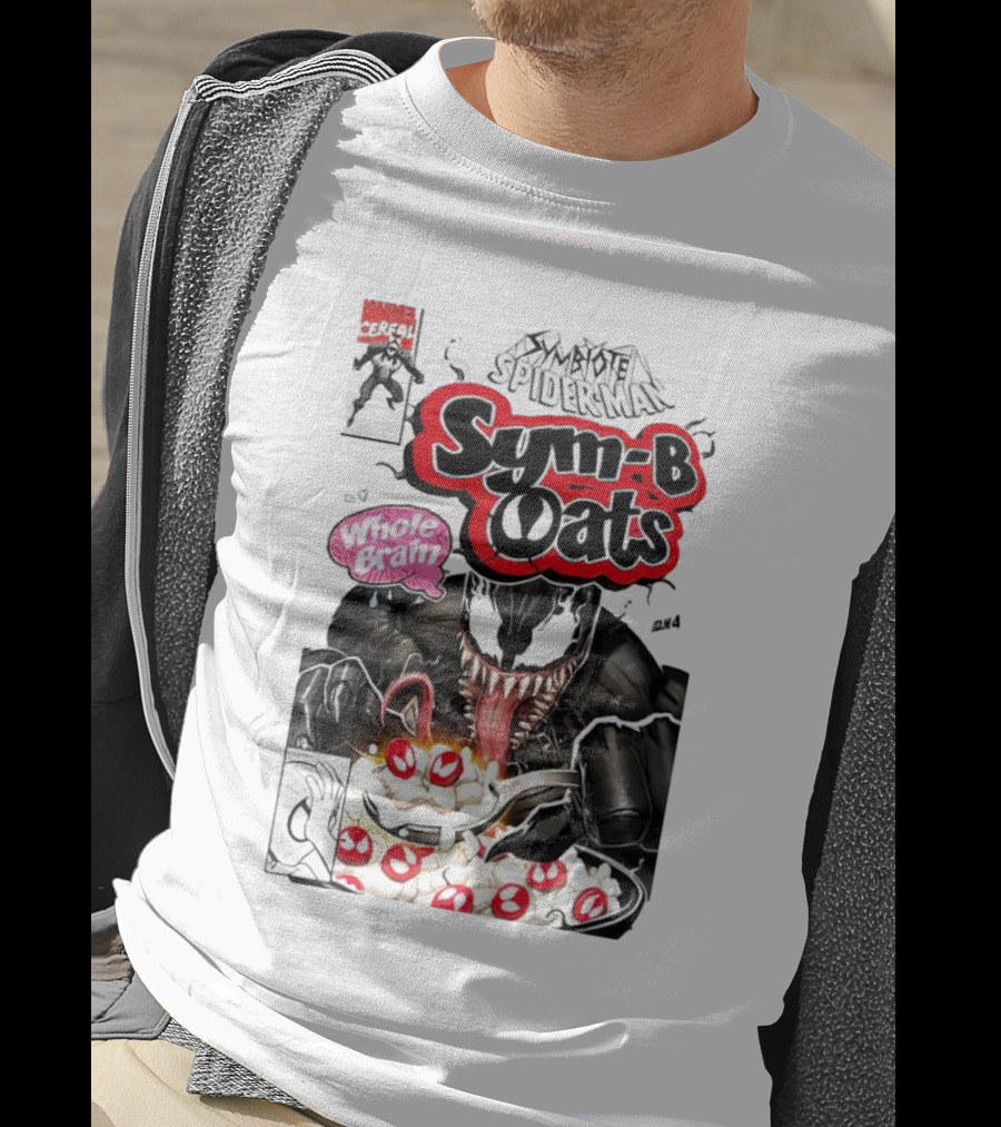 Venom Symbiote Spider-Man Sym-B Oats Whole Brain Breakfast Cereal T-Shirt