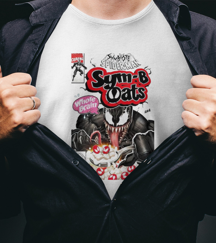 Venom Symbiote Spider-Man Sym-B Oats Whole Brain Breakfast Cereal T-Shirt