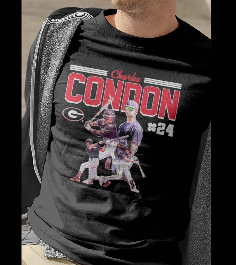 Charlie Condon Georgia Bulldogs NCAA Baseball Player #24 Collage T-Shirt