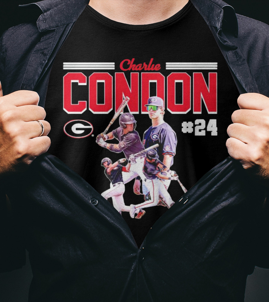 Charlie Condon Georgia Bulldogs NCAA Baseball Player #24 Collage T-Shirt