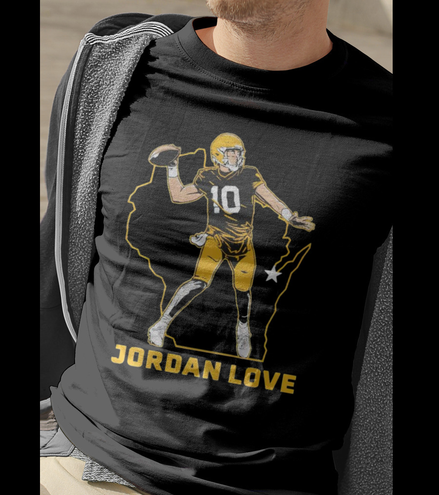 Jordan Love Wisconsin Star Quarterback Green Bay Packers T-Shirt