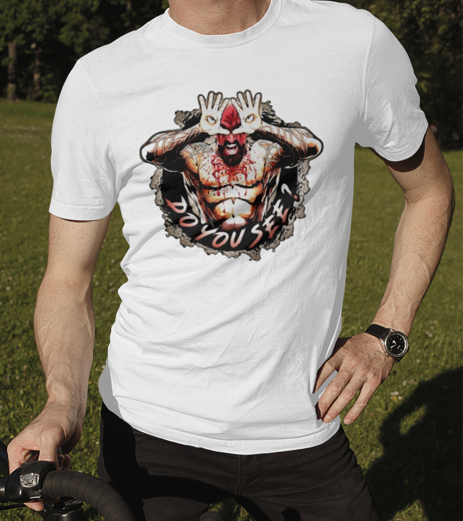 Franky The Mobster FTM Do You See Tattooed Figure With Hands Forming Eye Mask T-Shirt