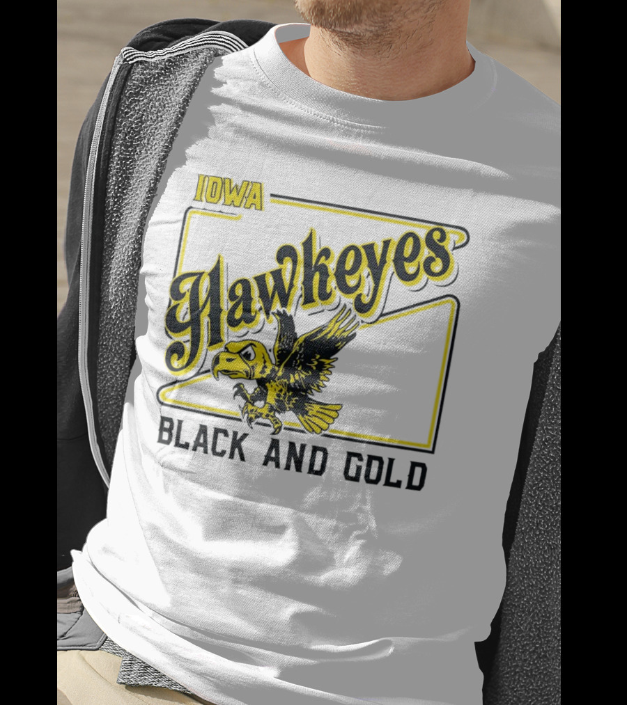 Iowa Hawkeyes Black And Gold Hawk T-Shirt