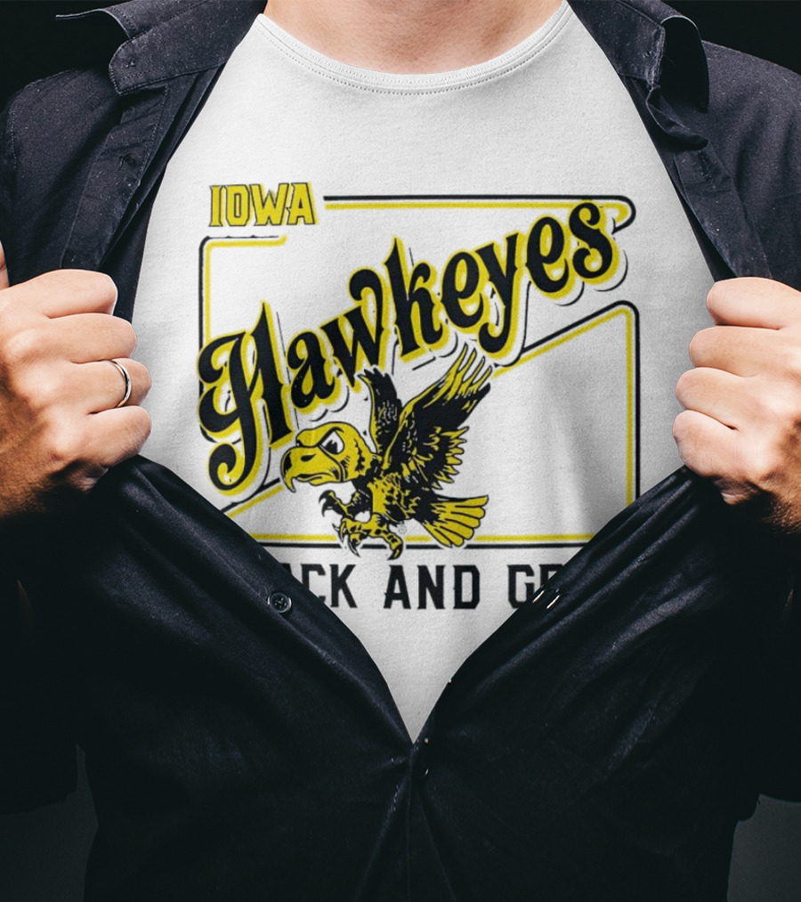 Iowa Hawkeyes Black And Gold Hawk T-Shirt