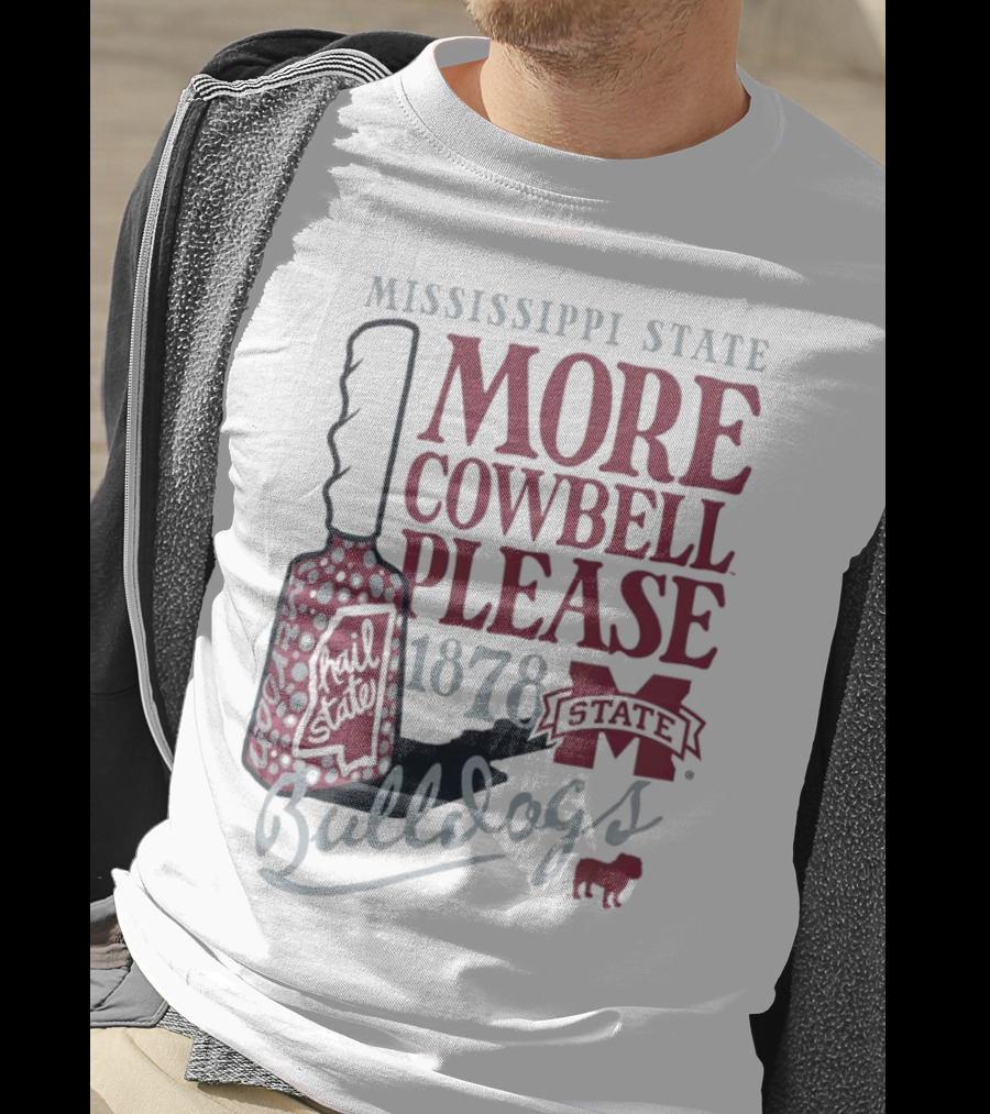 Mississippi State Bulldogs More Cowbell Please 1878 Vintage Cowbell T-Shirt