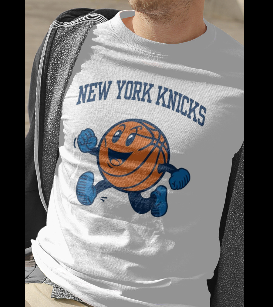 New York Knicks Running Basketball Character T-Shirt