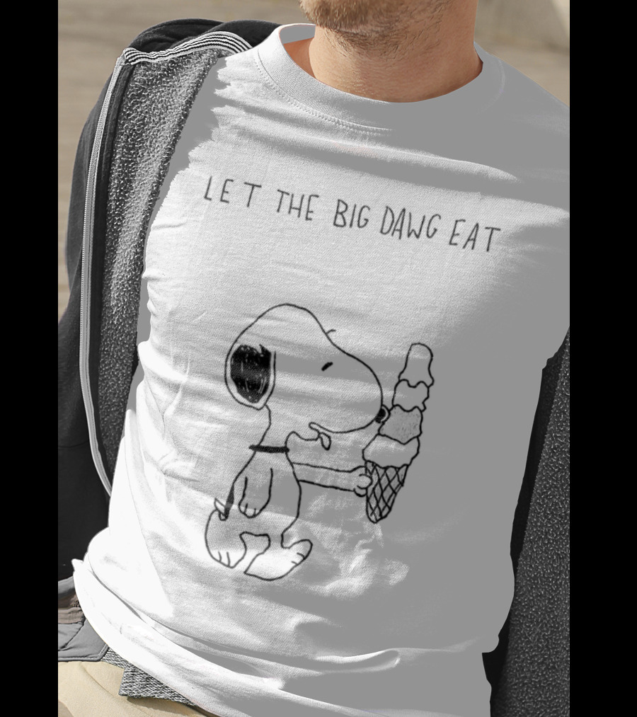 Snoopy Let The Big Dawg Eat Ice Cream Cone T-Shirt