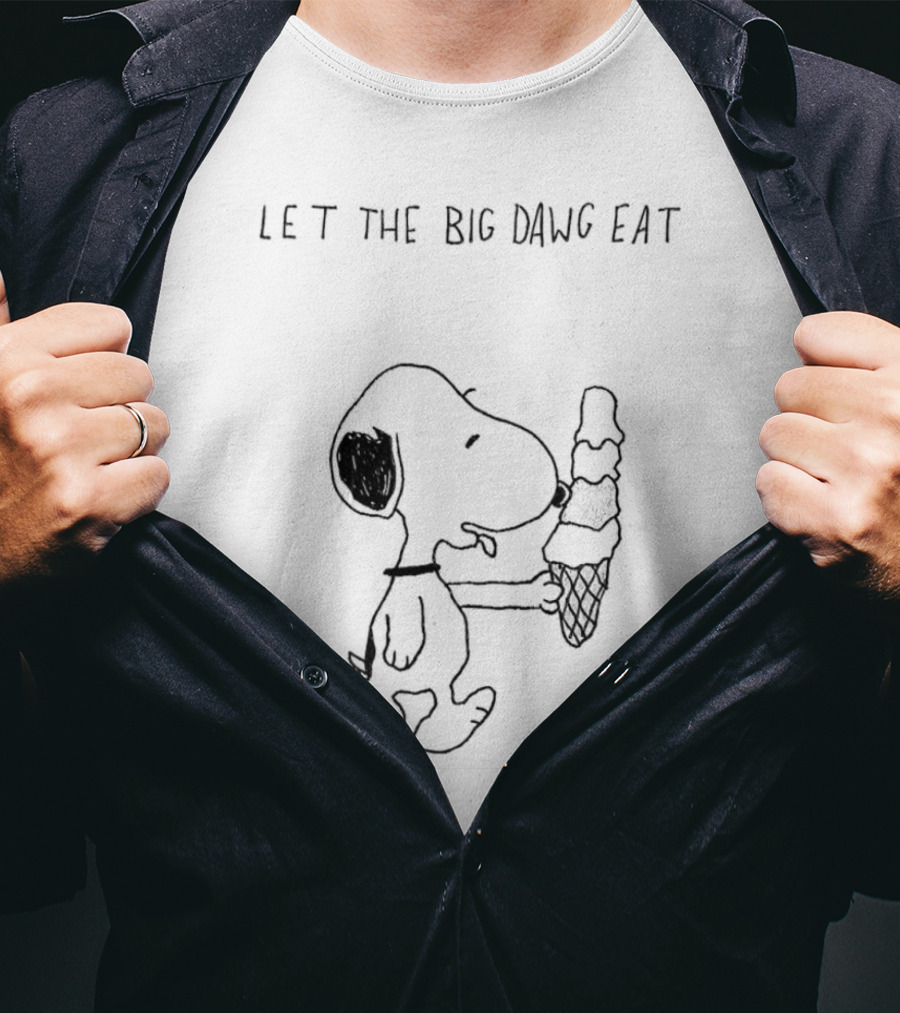 Snoopy Let The Big Dawg Eat Ice Cream Cone T-Shirt