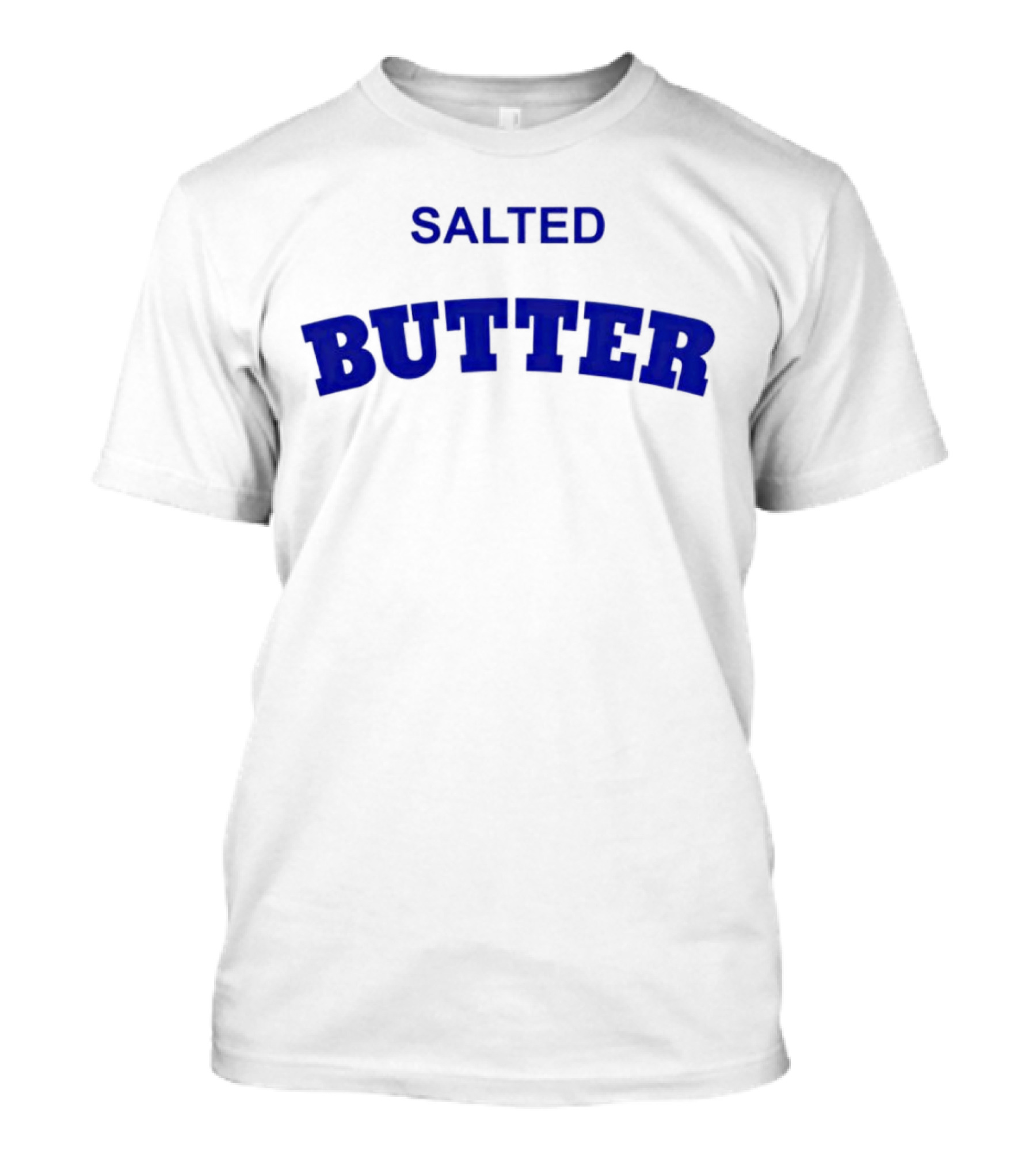 Salted Butter Bold Blue Arched Text T-Shirt