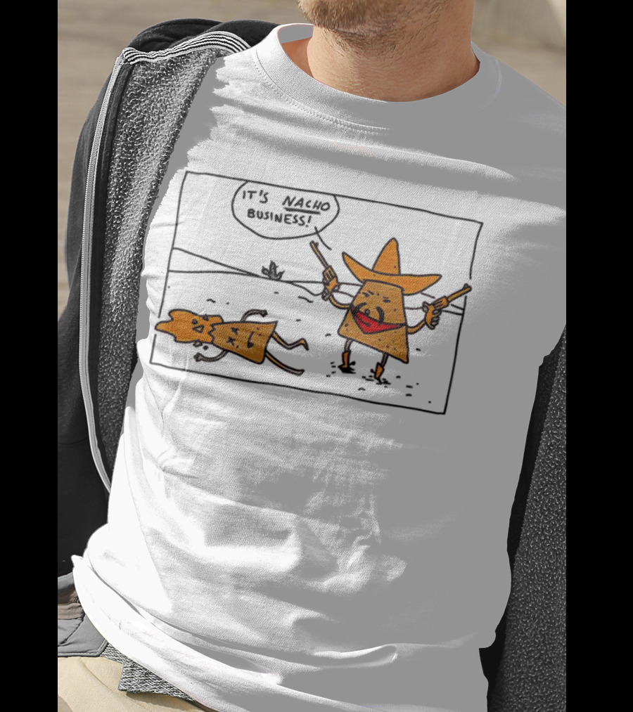 It’s Nacho Business Sombrero Pistols Cartoon Scene T-Shirt